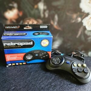 Retro-Bit Retropad Controller for Sega Genesis Atari 2600 TESTED 6 Button Layout